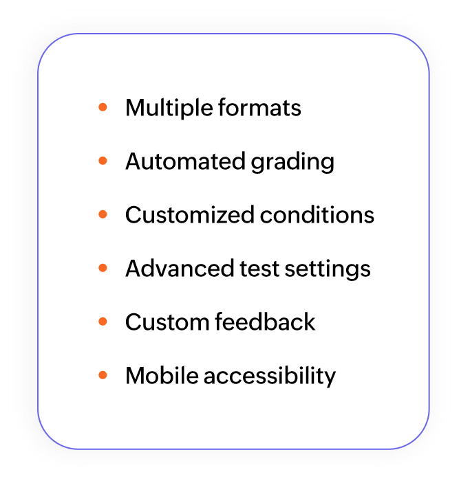 Evaluate learners using online test