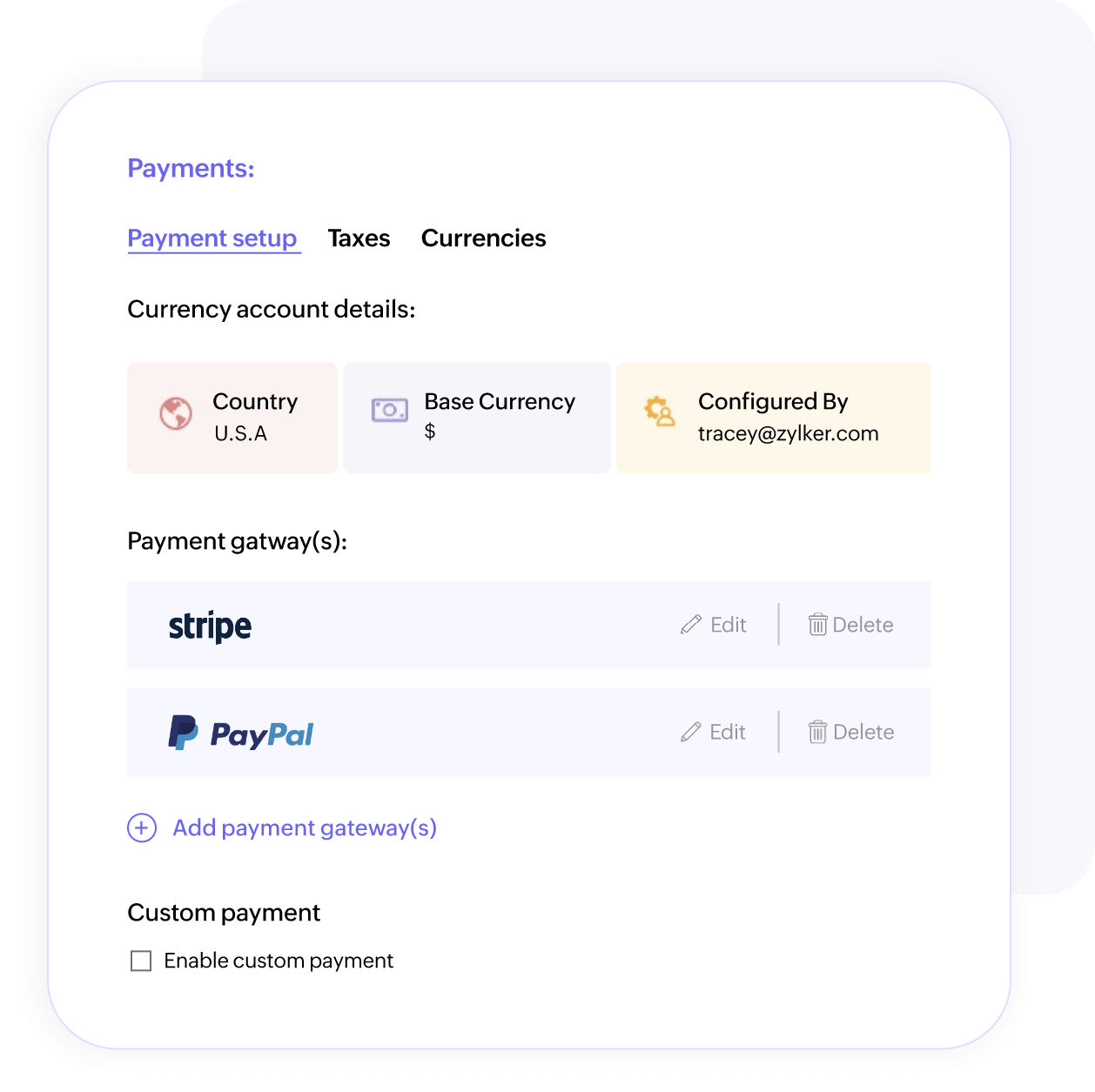 Integrate your preferred payment gateways