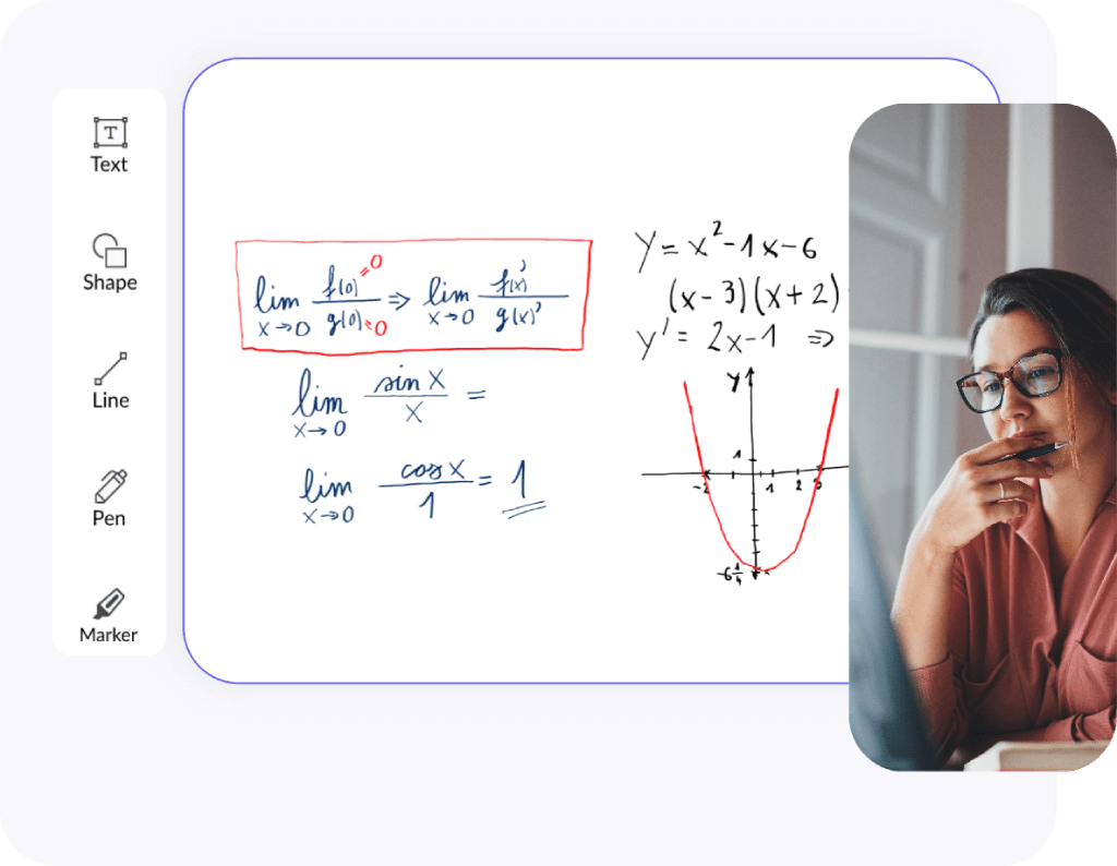 Explain concepts using whiteboards