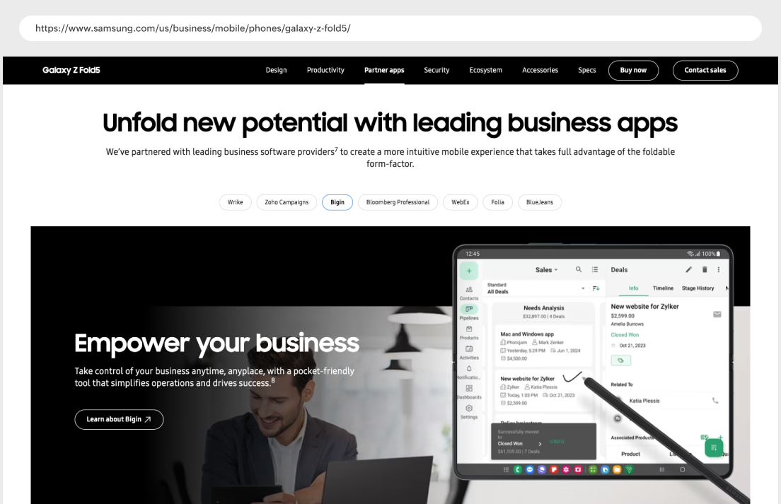 Samsung + Bigin - Bigin by Zoho CRM