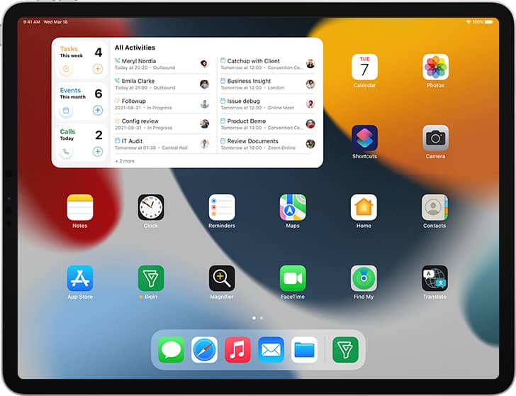 iOS 14 - Bigin by Zoho CRM