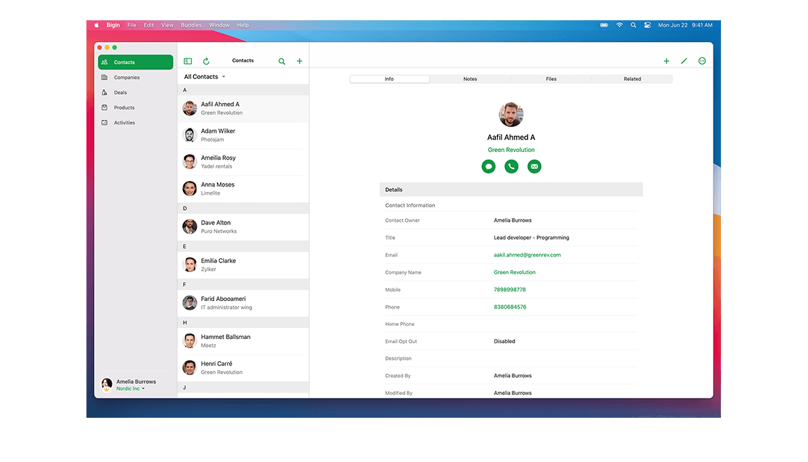 CRM for macOS - Bigin by Zoho CRM 