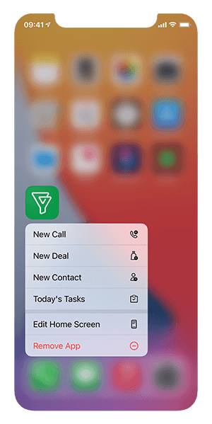 Quick actions in iOS - Bigin by Zoho CRM