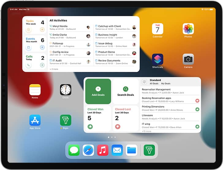 iOS 15 - Bigin by Zoho CRM